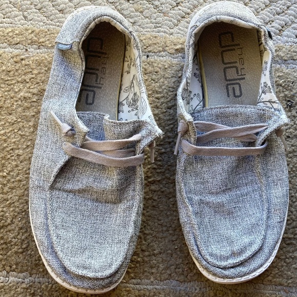 HEY DUDE Wendy Linen (Iron) Grey Womens Shoes- Size 10 - Picture 5 of 10